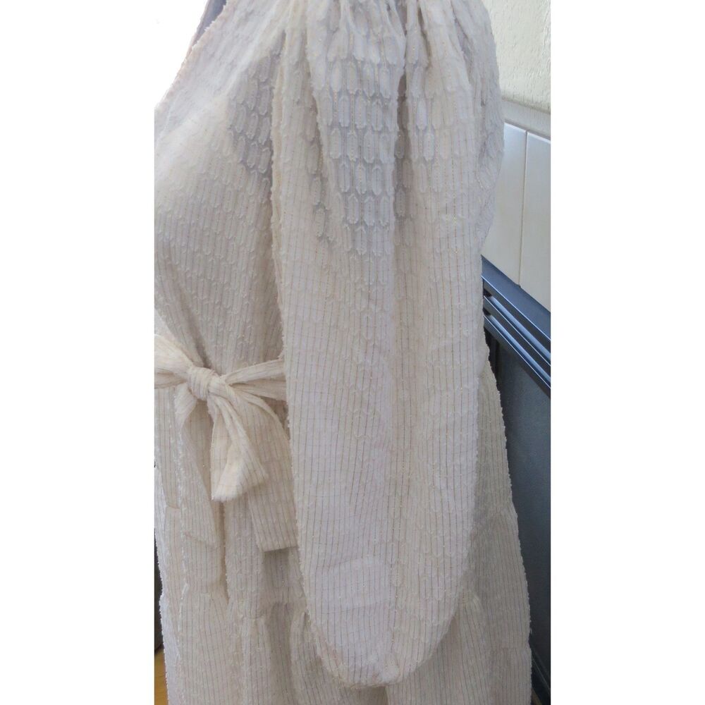 Calvin Klein Sheer Metallic Faux Wrap Baby Doll Dress size 6 EUC - Picture 7 of 9